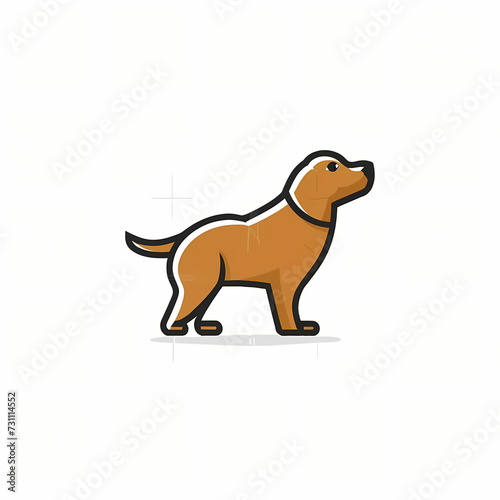 Flat Logo of Vector Dog Design.