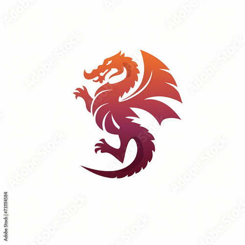 Flat Logo of Vector Dragon Design.  © xKas