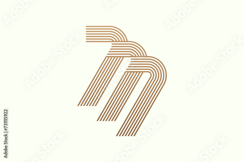 Number 777 Logo, Monogram Number 777 logo multi line style, usable for business logos and anniversary, flat design logo template, vector illustration