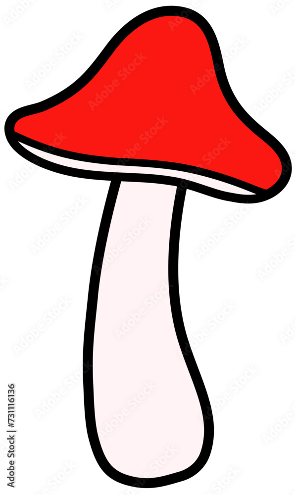 Red fairy tale mushroom isolated. Mushrooms in cartoon style vector. 