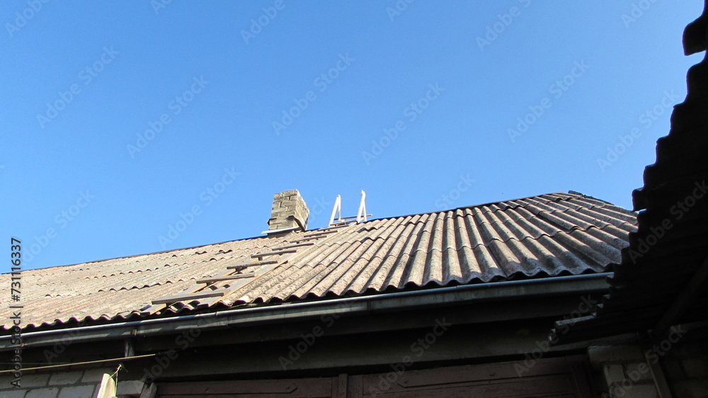 roof and sky roof and sky