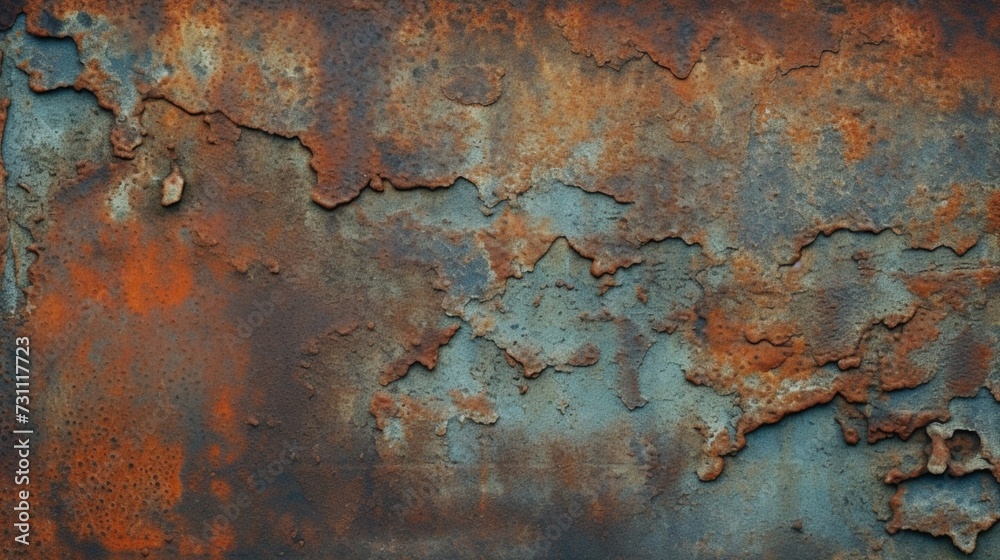 Rusted steel as texture and background.Generative AI