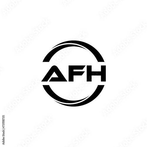 AFH letter logo design with white background in illustrator  cube logo  vector logo  modern alphabet font overlap style. calligraphy designs for logo  Poster  Invitation  etc.