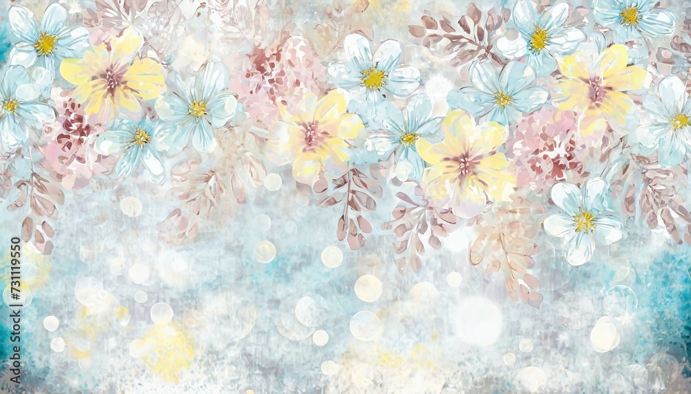 abstract background with flowers and lights