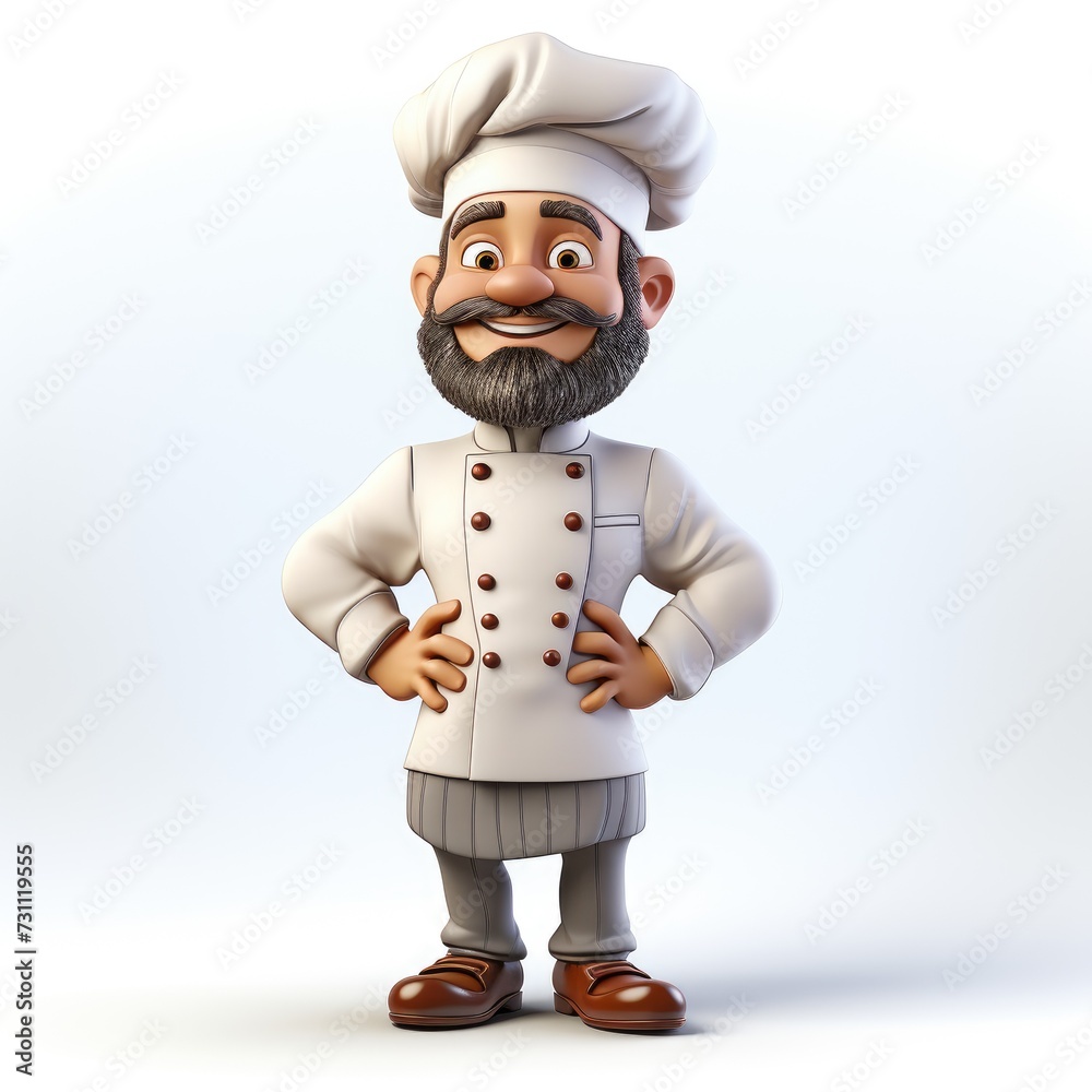 3D Chef Illustration in Cartoon Style 3D Chef Illustration in Cartoon Style