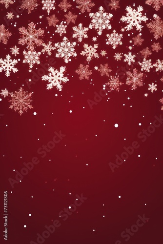 Maroon christmas card with white snowflakes vector illustration 