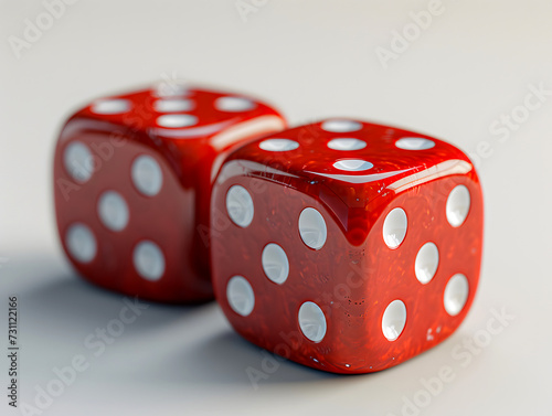 red dice on a white background