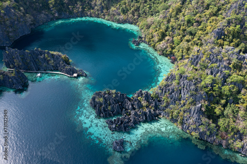 Aerial view of Twin Lagoon in the Philippines © Hector