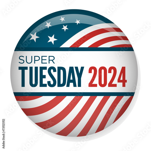 2024 Super Tuesday Banner - Vote, Government, and Patriotic Symbolism and Colors - Red White and Blue