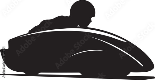 Bobsleigh Vector Illustration silhouette