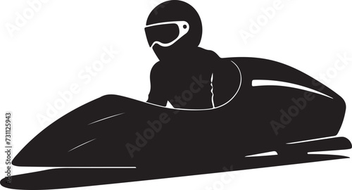 Bobsleigh Vector Illustration silhouette