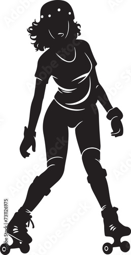 roller derby girl silhouette vector illustration skating woman silhouette 