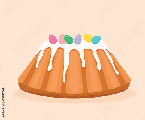 traditional easter cake icon- vector illustration