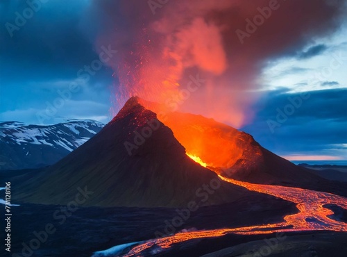 Erupting volcano