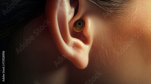 Close-up Shot of Human Ear Depicting The Act Of Listening And Perception Of Sound photo