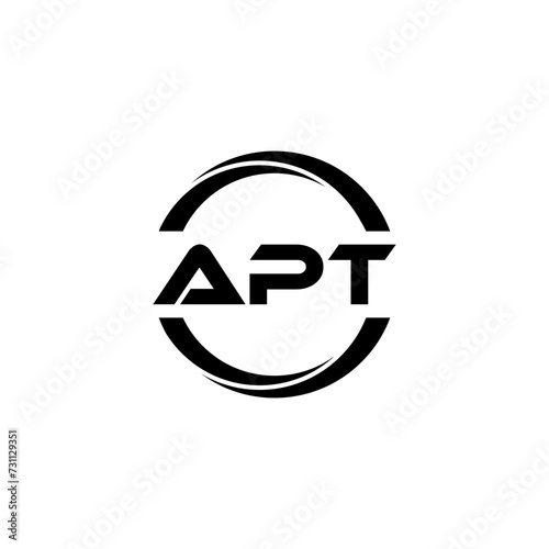APT letter logo design with white background in illustrator, cube logo, vector logo, modern alphabet font overlap style. calligraphy designs for logo, Poster, Invitation, etc.