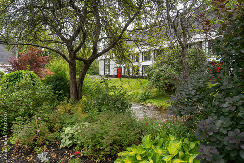 Cape Breton Island, Nova Scotia, Canada: Glenora Distillery. Home of Canada's First Single Malt Whisky, Glen Breton Rare whisky. Gardens, McAulay Brook, hotel and pub. 