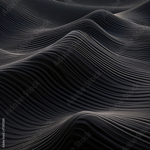 black wavy lines field landscape