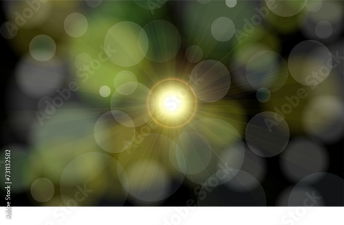 green bokeh abstract light background. defocused blur.