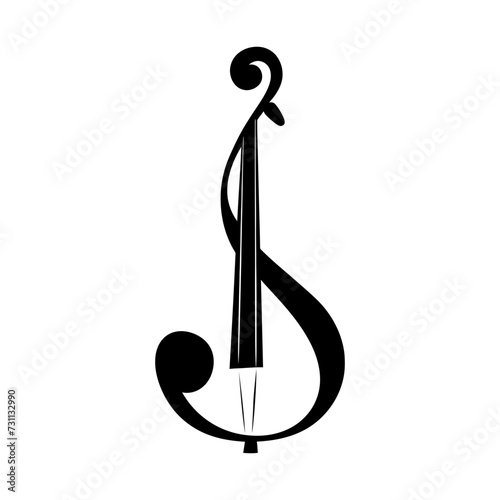 Silhouette bass clef logo symbol black color only