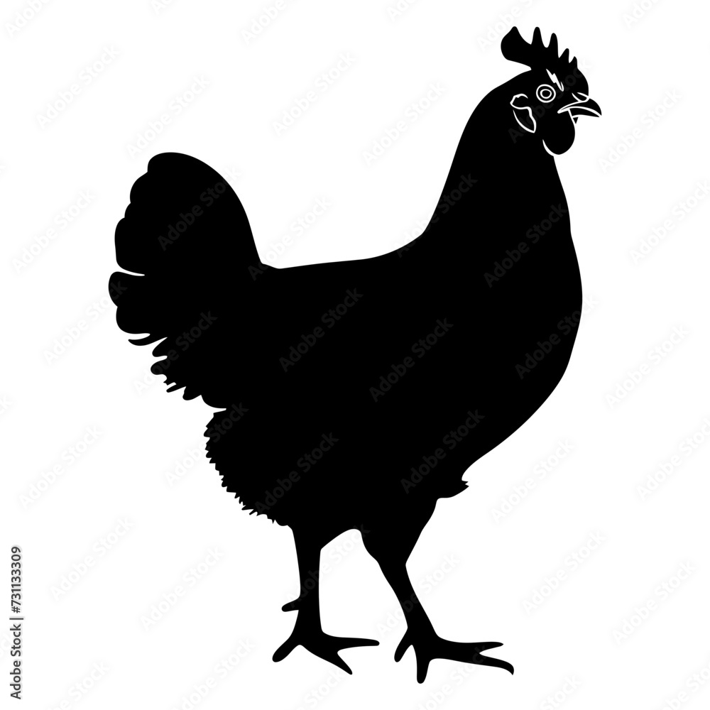 Silhouette chicken black color only Silhouette chicken black color only