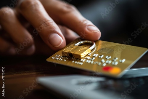 Person Holding Credit Card With Ring photo