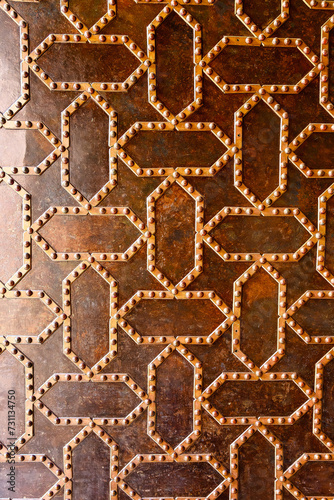 Rivet pattern in the medieval door