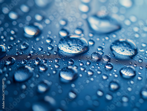 water drops on blue background