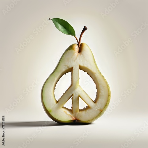 Peaceful Food Series - Pear in Peace shape photo