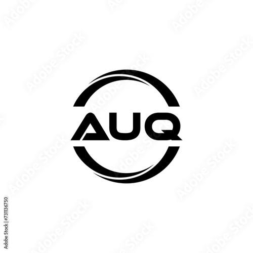 AUQ letter logo design with white background in illustrator  cube logo  vector logo  modern alphabet font overlap style. calligraphy designs for logo  Poster  Invitation  etc.
