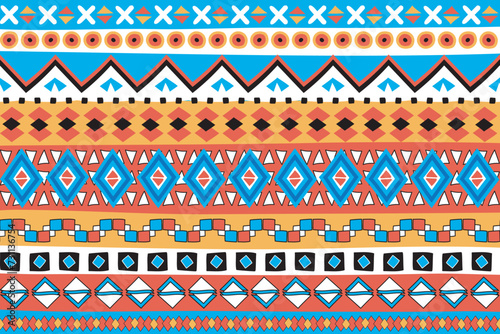 Illustration, The colorful fabric patterns with multi color background.
