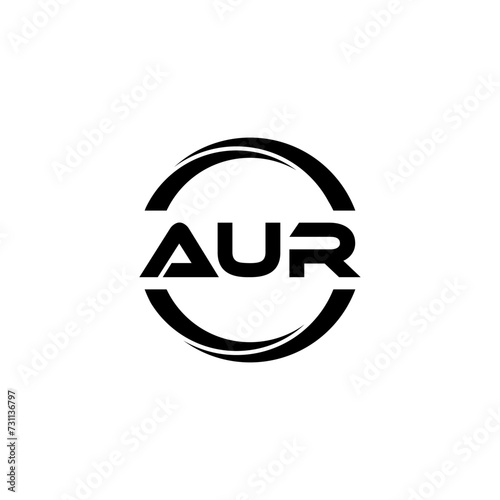 AUR letter logo design with white background in illustrator  cube logo  vector logo  modern alphabet font overlap style. calligraphy designs for logo  Poster  Invitation  etc.