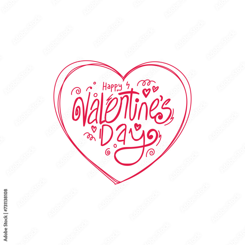 typography of happy valentines day text