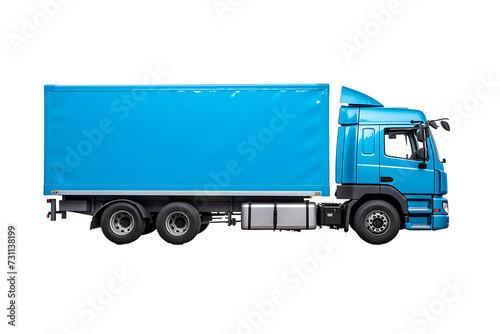 Blue truck on transparent background PNG