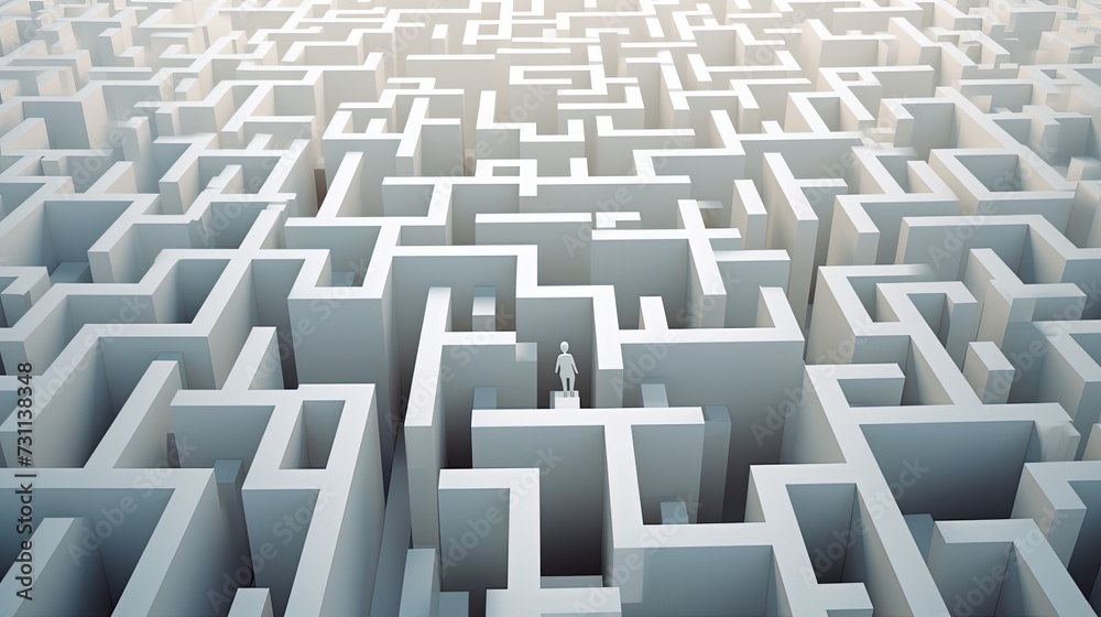 silhouette of a man in a maze silhouette of a man in a maze