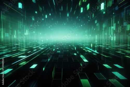 Mint Futuristic Data Stream Abstract Background