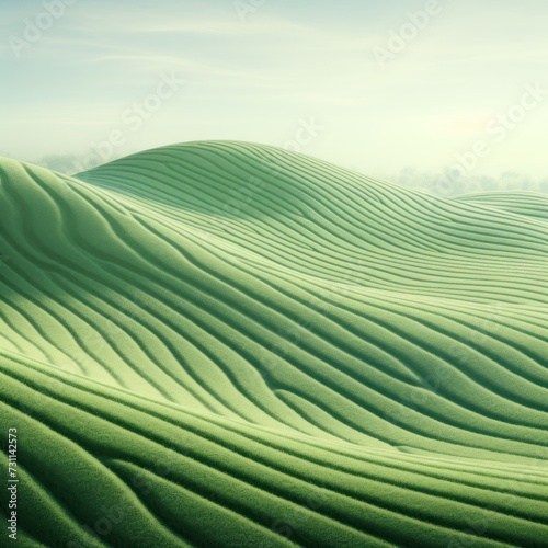 mint green wavy lines field landscape