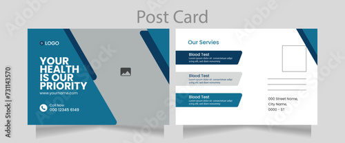 Medical healthcare postcard template Design