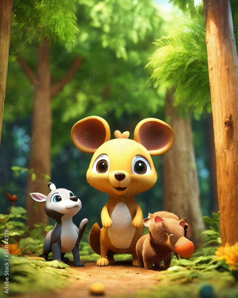 animals playing hide and seek in the forest animals playing hide and seek in the forest