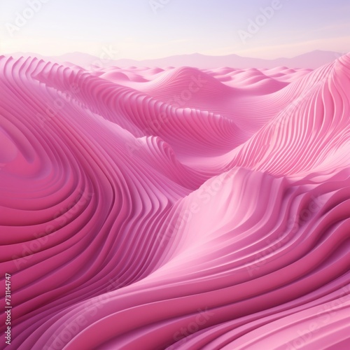 pink wavy lines field landscape