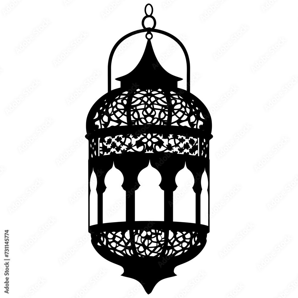 Silhouette ramadan lantern black color only Silhouette ramadan lantern black color only