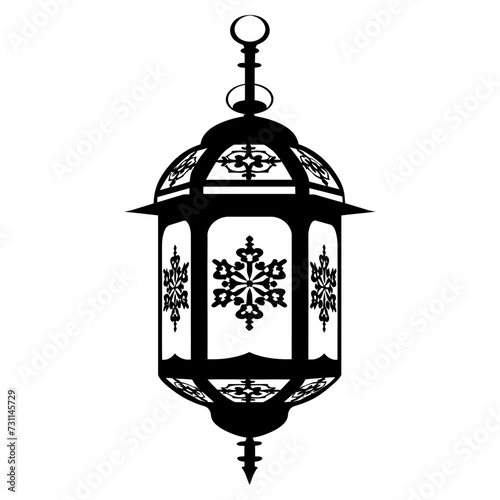 Silhouette ramadan lantern black color only