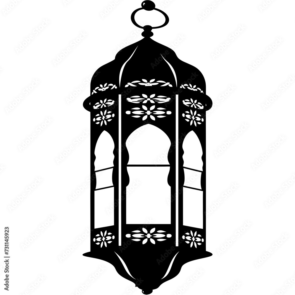 Silhouette ramadan lantern black color only Silhouette ramadan lantern black color only