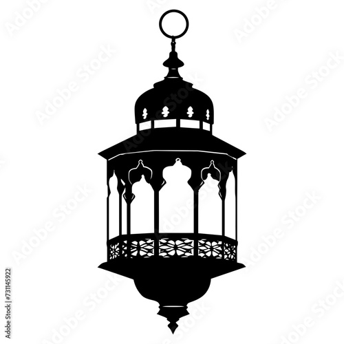 Silhouette ramadan lantern black color only