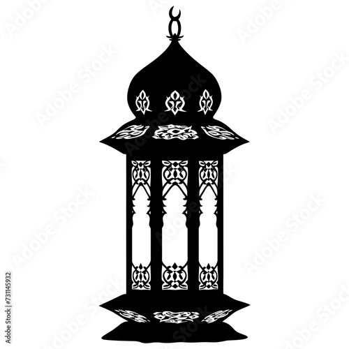 Silhouette ramadan lantern black color only
