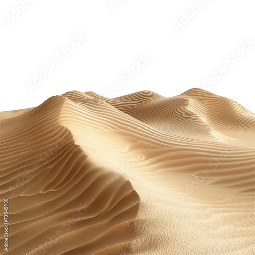 3d rendering for landscape concept Realistic sand dunes isolated on white background