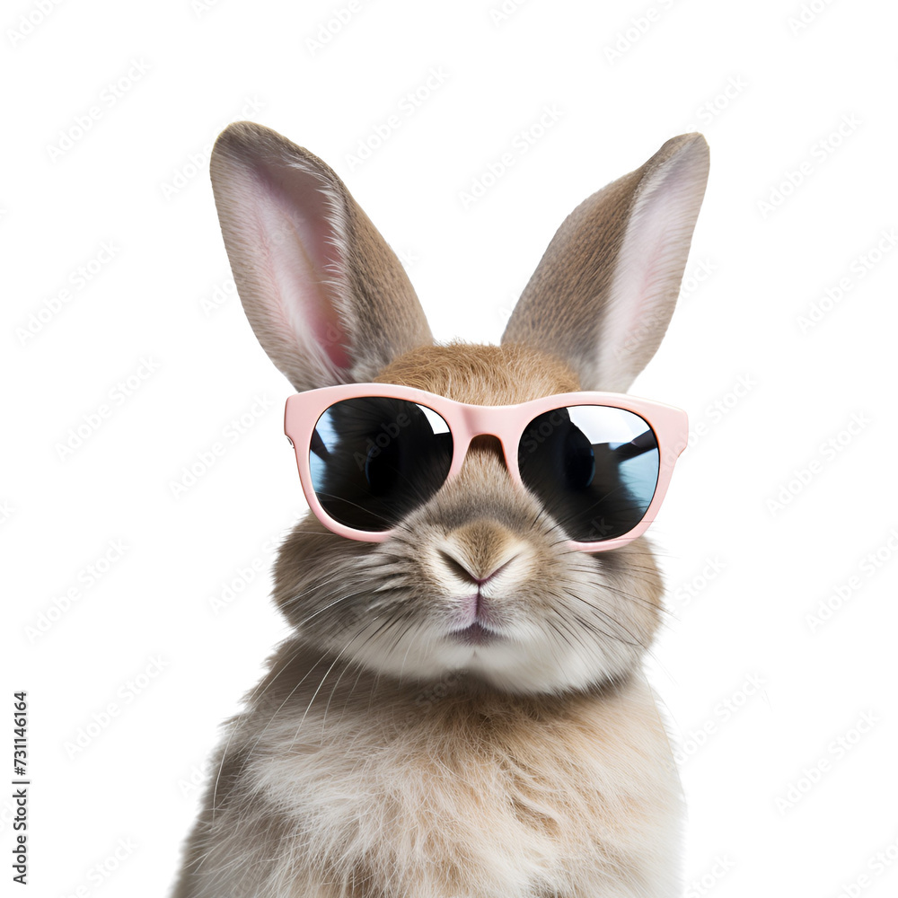 Sunglasses Bunny: A Cool Easter Rabbit, Isolated on Transparent Background, PNG Sunglasses Bunny: A Cool Easter Rabbit, Isolated on Transparent Background, PNG