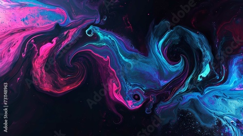 Abstract Painting of Blue, Pink, and Purple