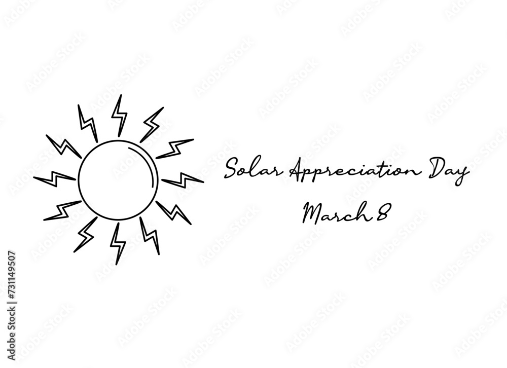 line art of Solar Appreciation Day good for Solar Appreciation Day celebrate. line art. illustration.