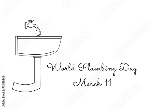 line art of World Plumbing Day good for World Plumbing Day celebrate. line art. illustration.